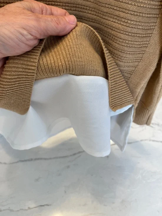 Hilary Radley Camel V-Neck Ribbed Sweater - Picture 7 of 9